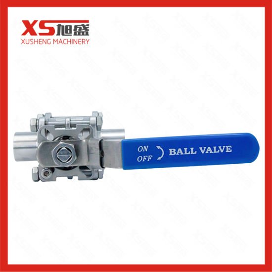 Ss304stainless Steel Sanitary Welded Three Piece Ball Valve