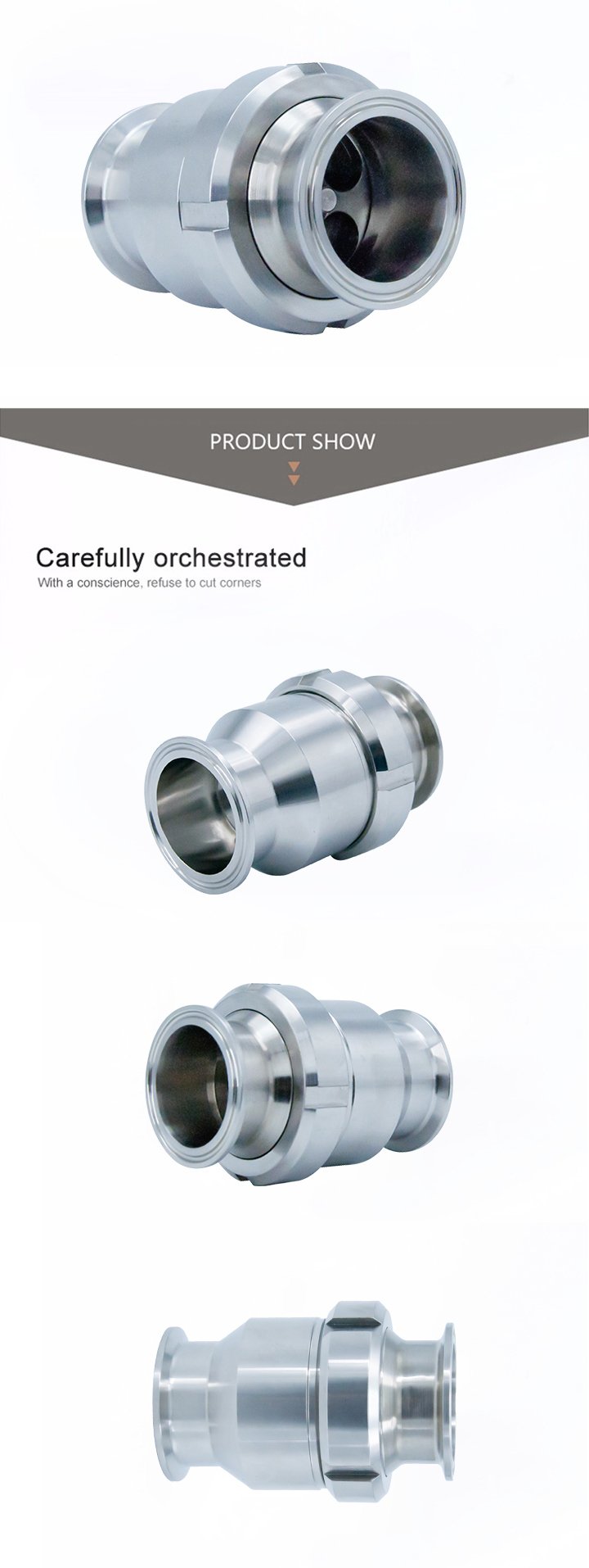 SS304 Stainless Steel Sanitary Tri Clamp Check Valves