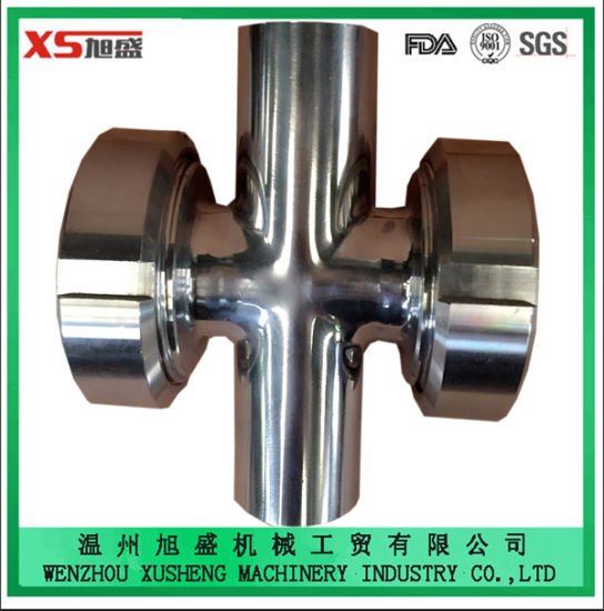 Stainless Steel Ss304 Ss316L Sanitary Four Ways Cross Union Sight Glass