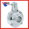 SS304 SS316L Stainless Steel Sanitary Welded Ball Valve with Butterfly Type