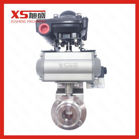 51mm SS304 Weld SMS Pneumatic Actuator Butterfly Valve with Solenoid Valve (Airtec)