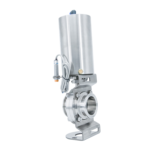 Stainless Steel Sanitary Pneumatic Actuator Tri Clamp Butterfly Valves with Solenoid Valve