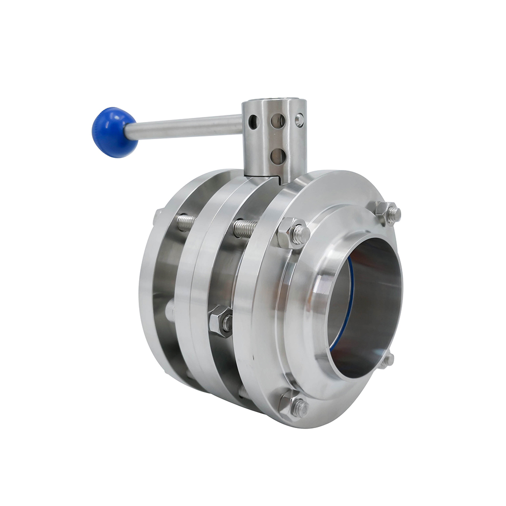 Sanitary Stainless Steel Aseptic 3-piece Manual Butterfly Valves 