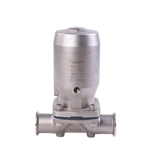 Sanitary 304 Stainless Steel Pneumatic Straight Diaphragm Valve