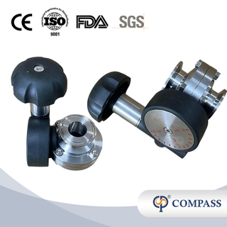 SS304 FOOD GRADE SMS MANUAL SANITARY CLAMPED MICRO ADJUSTMENT BUFFERFLY VALVE