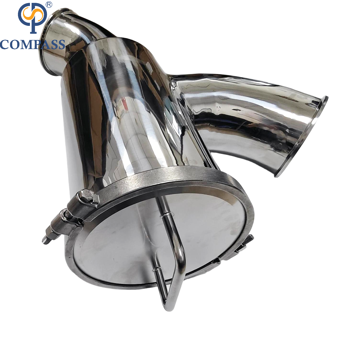 Good Price 6inch SS304 Sanitary Stainless Steel 0.5 Micron SMS Premium Clamp Non Retention Elbow-type Filter with Mirror Polish