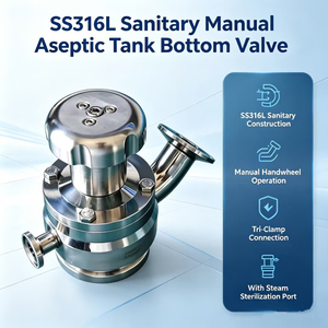 New Arrival 25.4MM Hygienic Food Grade AISI316L SMS Sanitation 1'' Manual Aseptic Tri-Clamp Flush Tank Bottom Valve with Steam Port