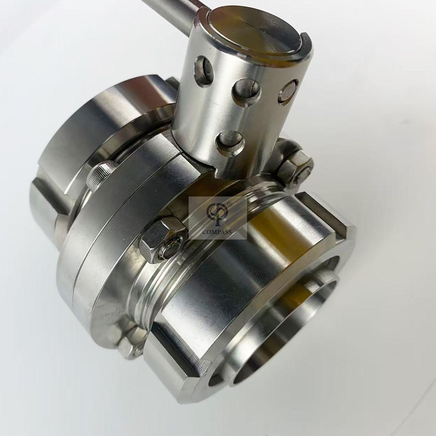 TC64MM SMS Manual Clamp Butterfly Valve with Plastic Duckbill Handle