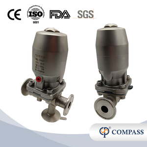 1/2 Inch 12.7MM High Quality Sanitary Hygienic Stainless Steel SS316L Pneumatic SMS Clamp Three-ways Diaphragm Vavle 