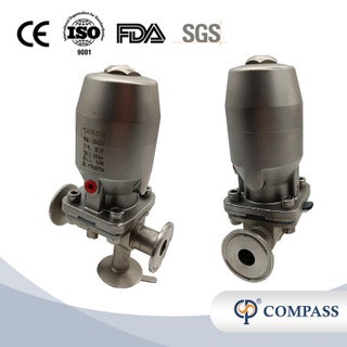 1/2 Inch 12.7MM High Quality Sanitary Hygienic Stainless Steel SS316L Pneumatic SMS Clamp Three-ways Diaphragm Vavle 