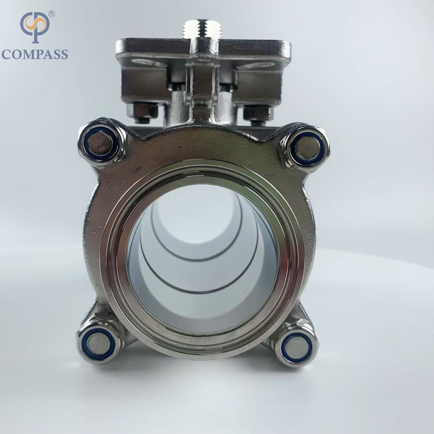 2INCH STAINLESS STEEL MANUAL HIGH PLATFORM THREE-PIECE BALL VALVE WITHOUT HANDLE