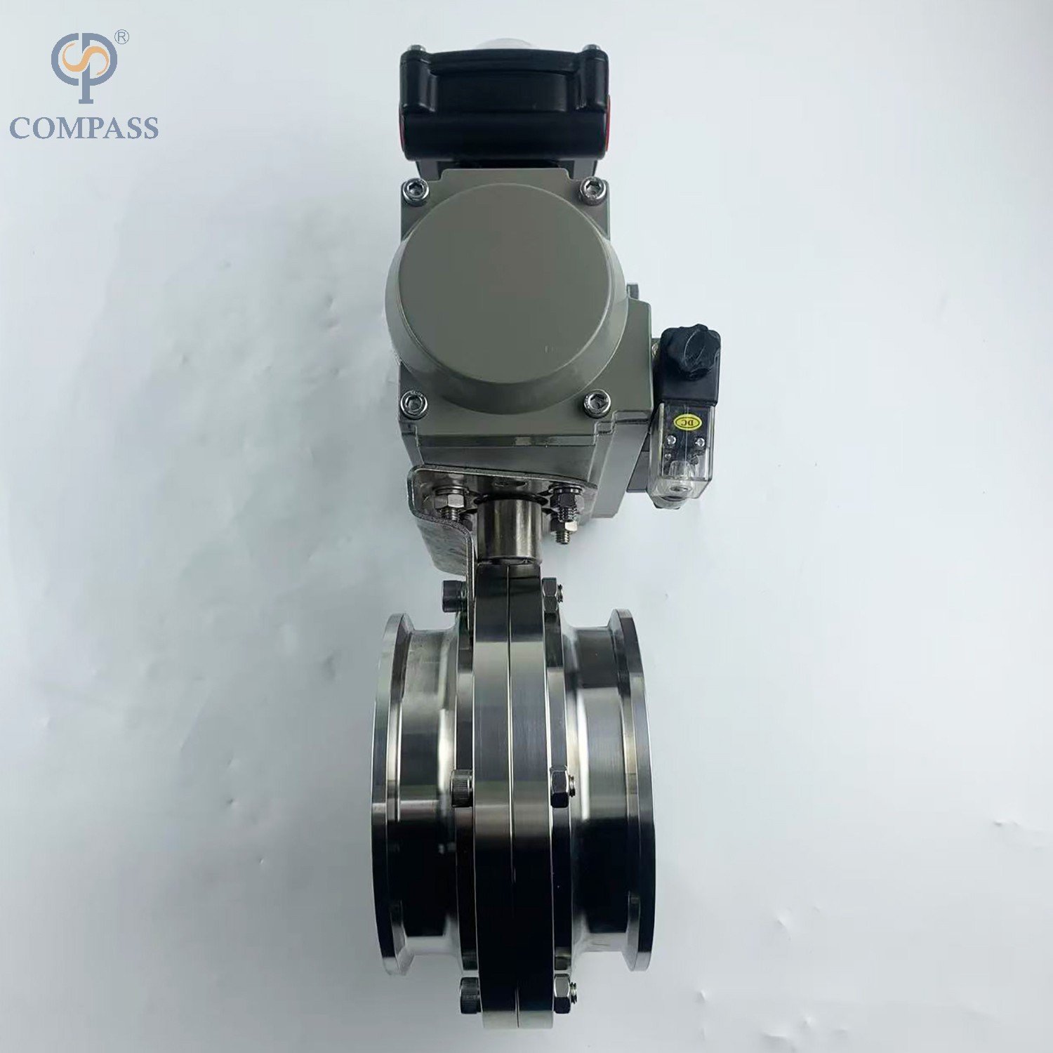 SMS PNEUMATIC CLAMP BUTTERFLY VALVE WITH PNEUMATIC ACTUATOR AND SOLENOID VALVE AND LIMIT SWITCH