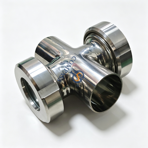 DN40 Stainless Steel SS304 Inline Sterile Four Ways Cross Sight Glass for the Tank