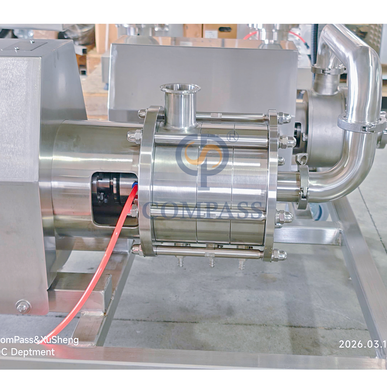 TRL-B Hot Sale Sanitary 4KW SS304 High Efficient High Shear Mixing System Powder Liquid Emulsifier Homogenizer Mixer for Cream