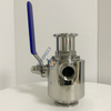 1Inch TC50.5MM Manual Clamp Ball Valve with Jacket and 12.7MM BSP Female Thread Port