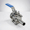Low Platform 25.4MM SS316L Clamp and Weld Three Piece Full Port Ball Valves