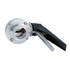 DN50 52MM Sanitary Hygienic Stainless Steel Food Grade SS316L DIN Manual Tri Clamp Butterfly Valve with Black Gripple Handle