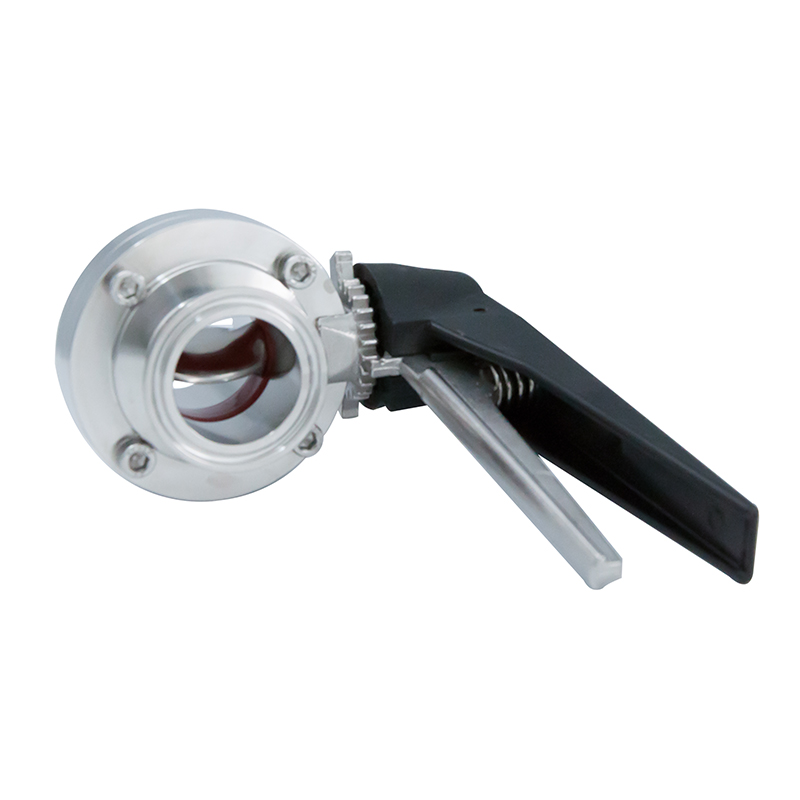 DN50 52MM Sanitary Hygienic Stainless Steel Food Grade SS316L DIN Manual Tri Clamp Butterfly Valve with Black Gripple Handle