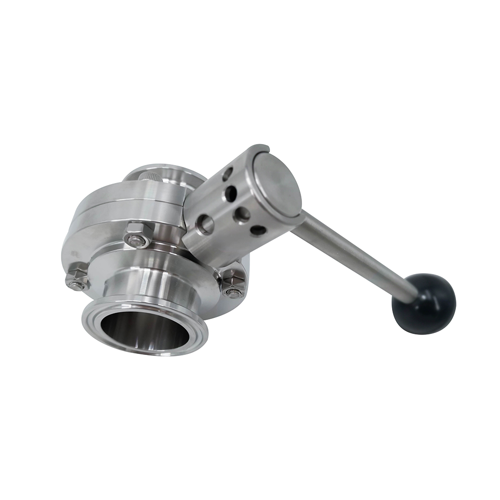 1 1/2inch 38mm Sanitary Hygienic Stainless Steel Food Grade SS316L SMS Manual Tri Clamp Butterfly Valve with Round Pull Handle