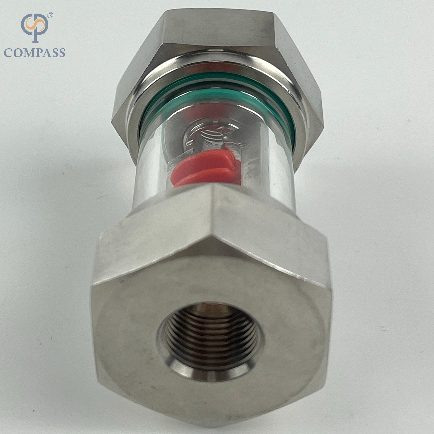 SS304 STAINLESS STEEL IMPELLER WATER FLOW INDICATOR VERTICAL PIPELINE GLASS SIGHT GLASS