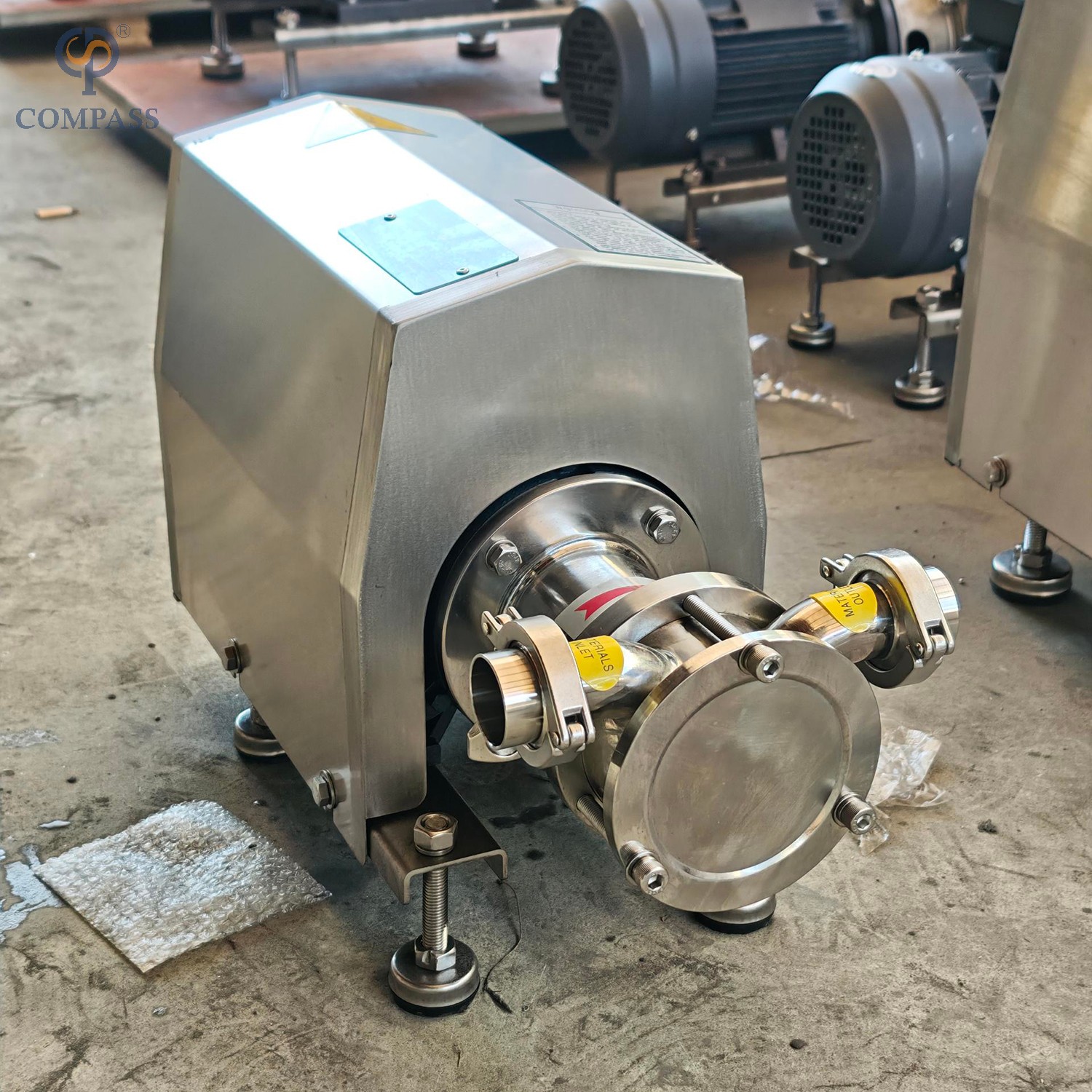 SS304 3KW 380V 3Phase 50HZ Sanitary Grade High Quality 1750RPM Tri Clamping Flexible Impeller Pumps with Single Mechanical Seal