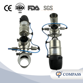 SS316L T22 Intelligent Pneumatic Double Seats Mix-proof Valve