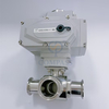 Best Selling Sanitary Stainless Steel Electric Ball Valve SS304 50.8mm Clamp Three Way L-port Ball Valves with 220 Electric Head