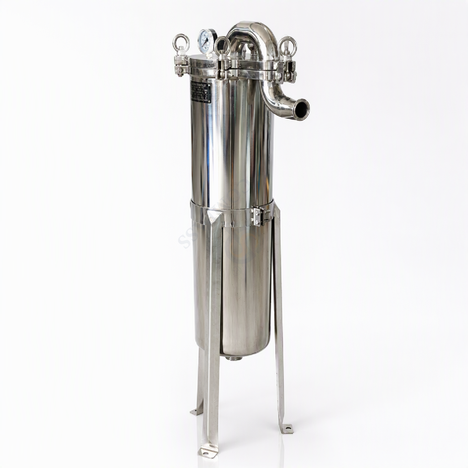 200um 4000L TC50.5MM SS304 Mirror Polished Top Entry Bag Filters for Hop Residues