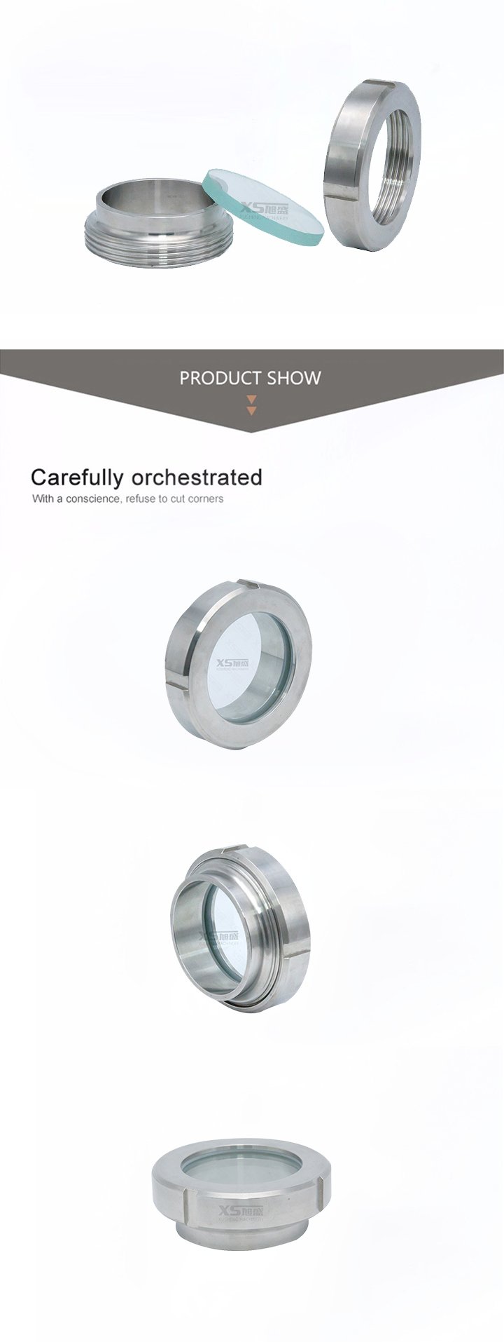 Sanitary Tubular SS304 SS316L Stainless Steel Sight Glass