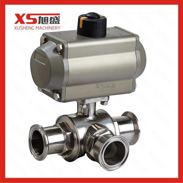 Actuator Pneumatic Sanitary L Port Clamp Ball Valve