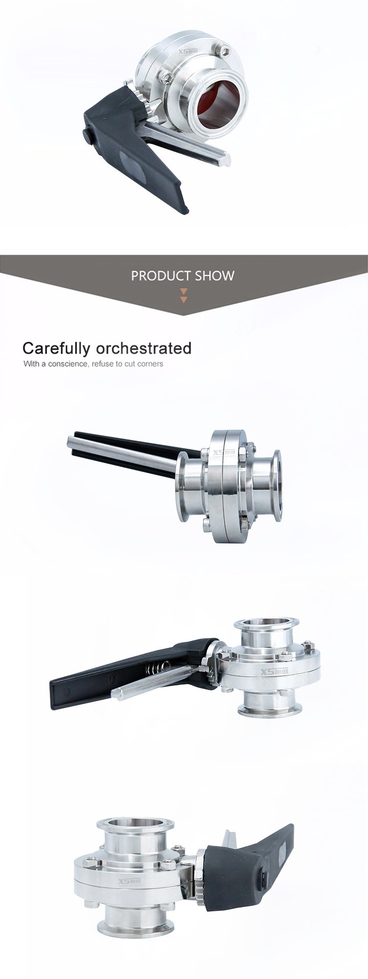 Stainless Steel Sanitary SMS Clamp-Clamp Butterfly Valves