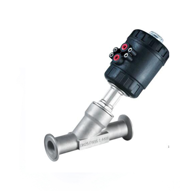 Sanitary Stainless Steel Plastic Actuator Angle Seat Valve