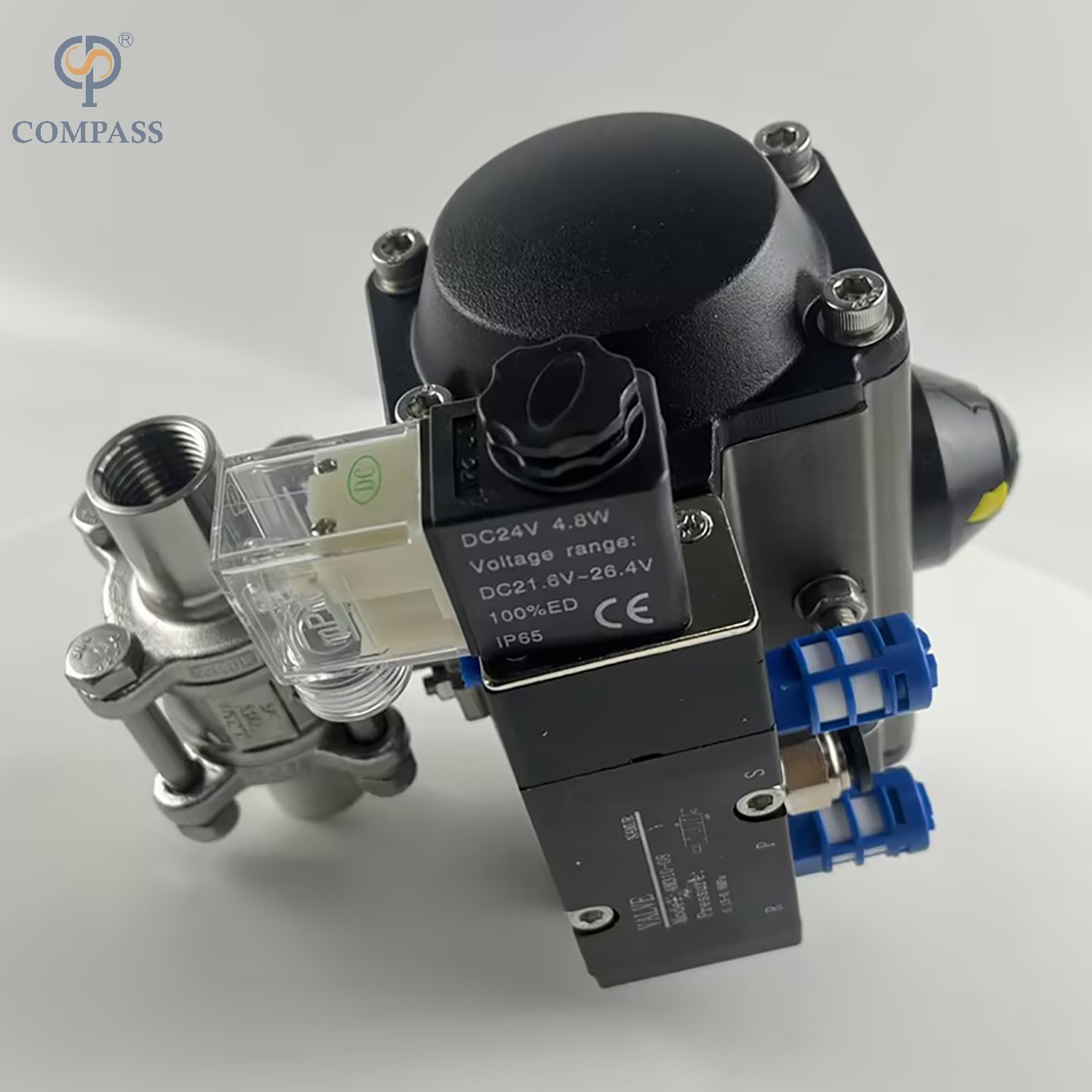 SS316L SMS ACTUATOR THREE-PIECE FULL PORT THREAD BALL VALVE