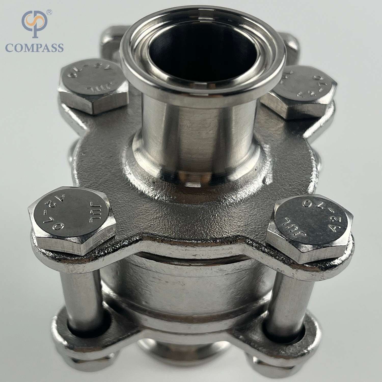 3/4 INCH STAINLESS STEEL MANUAL HIGH PLATFORM THREE-PIECE BALL VALVE WITHOUT HANDLE