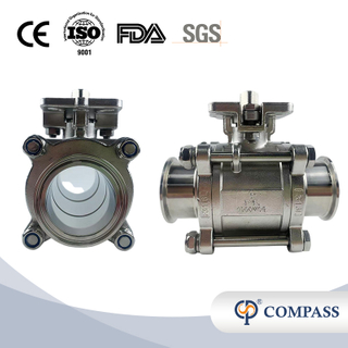 2INCH STAINLESS STEEL MANUAL HIGH PLATFORM THREE-PIECE BALL VALVE WITHOUT HANDLE