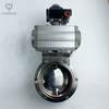 SMS PNEUMATIC CLAMP BUTTERFLY VALVE WITH PNEUMATIC ACTUATOR AND SOLENOID VALVE AND LIMIT SWITCH