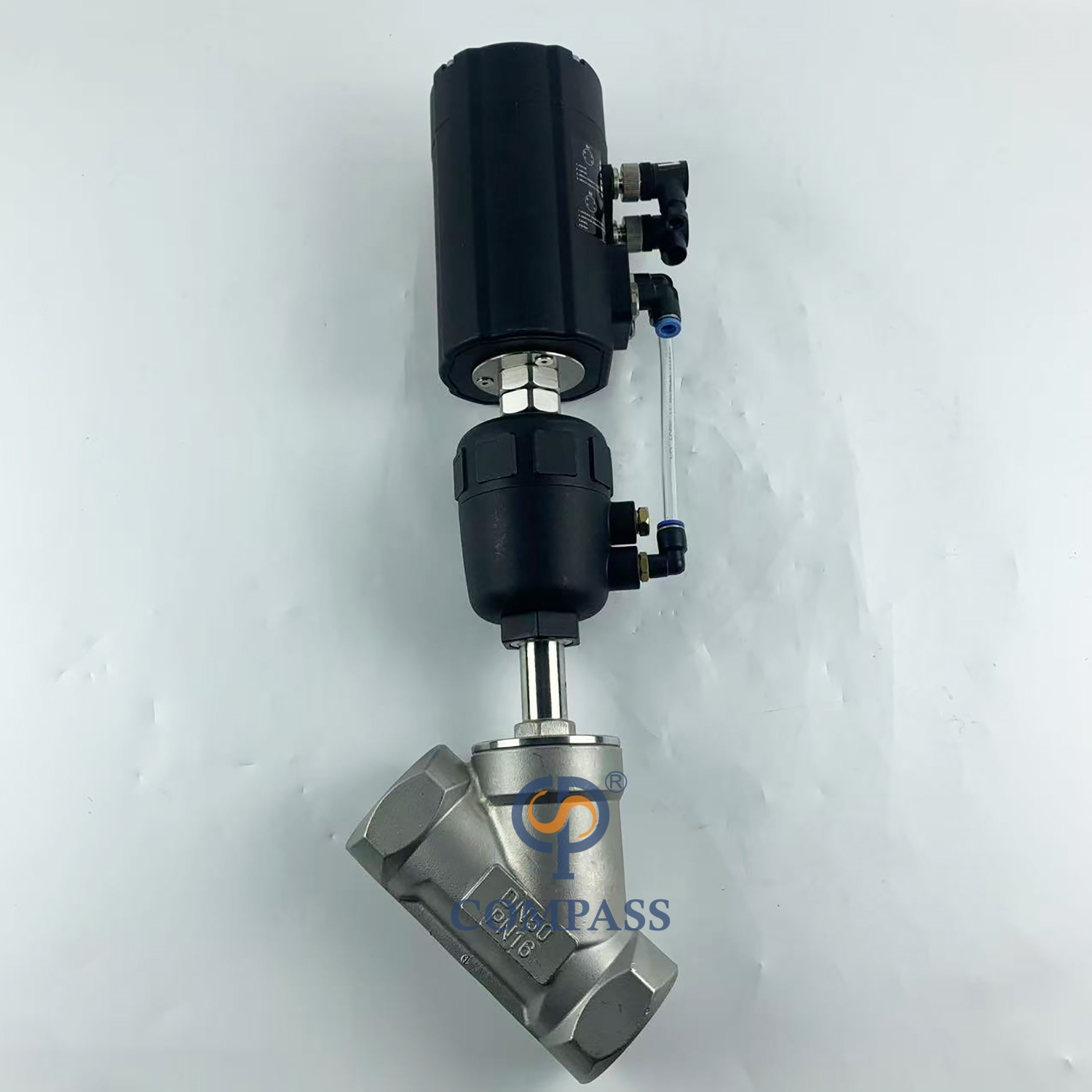 Pneumatic SS304 BSPT Female Threaded Angle Seat Valve with 4-20MA Control Head