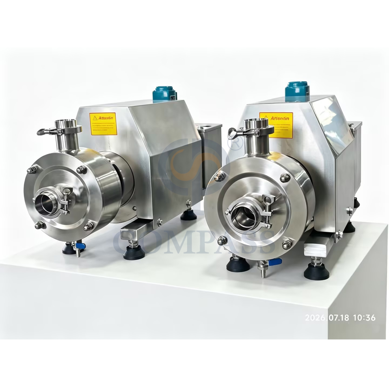 380V 50HZ 3P 4kw SS304 Sanitary Food Grade TRL-1 Pipeline High Shear Dispersing Emulsifier with China Motor and Water Pump Tank