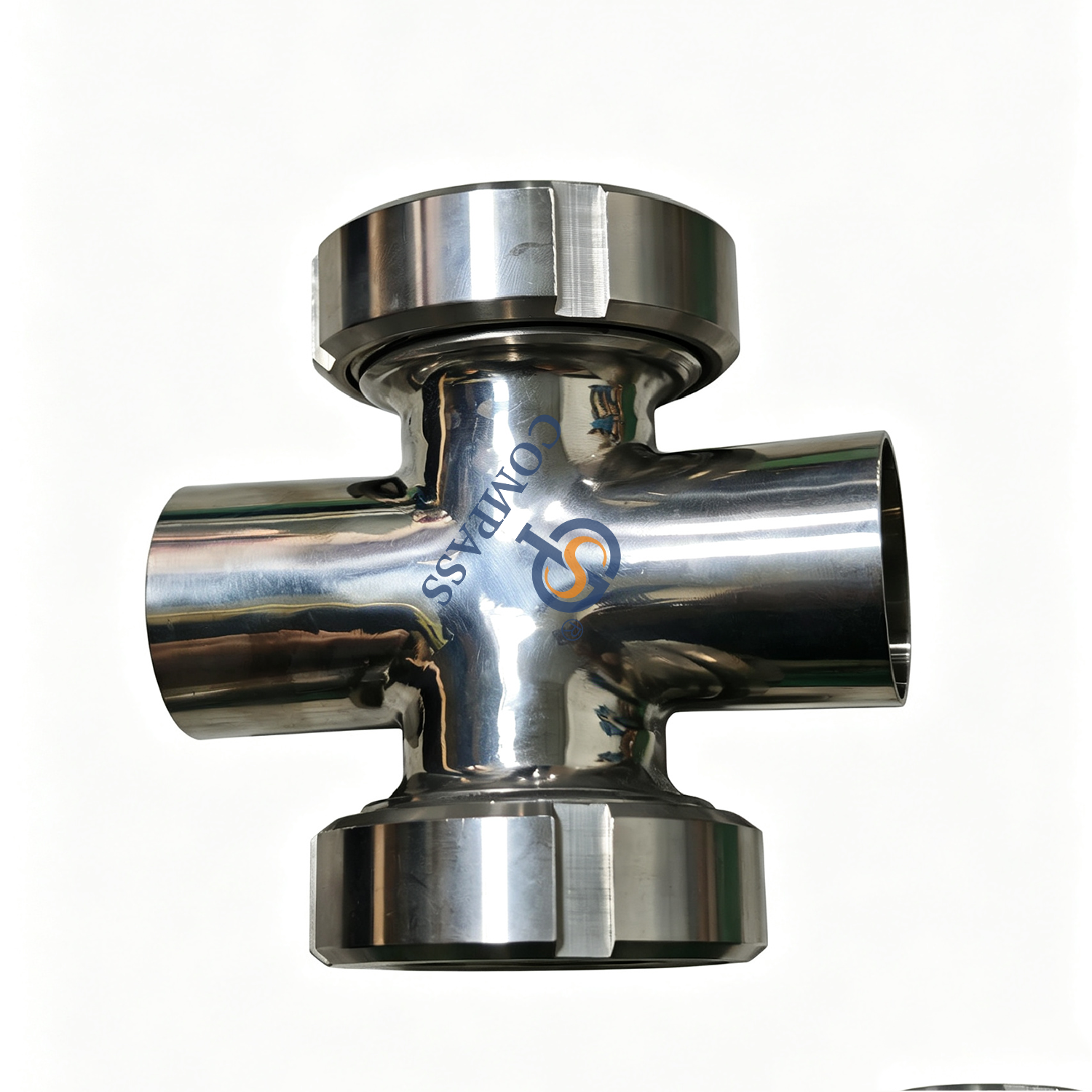 DN40 Stainless Steel SS304 Inline Sterile Four Ways Cross Sight Glass for the Tank