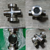 DN40 Stainless Steel SS304 Inline Sterile Four Ways Cross Sight Glass for the Tank