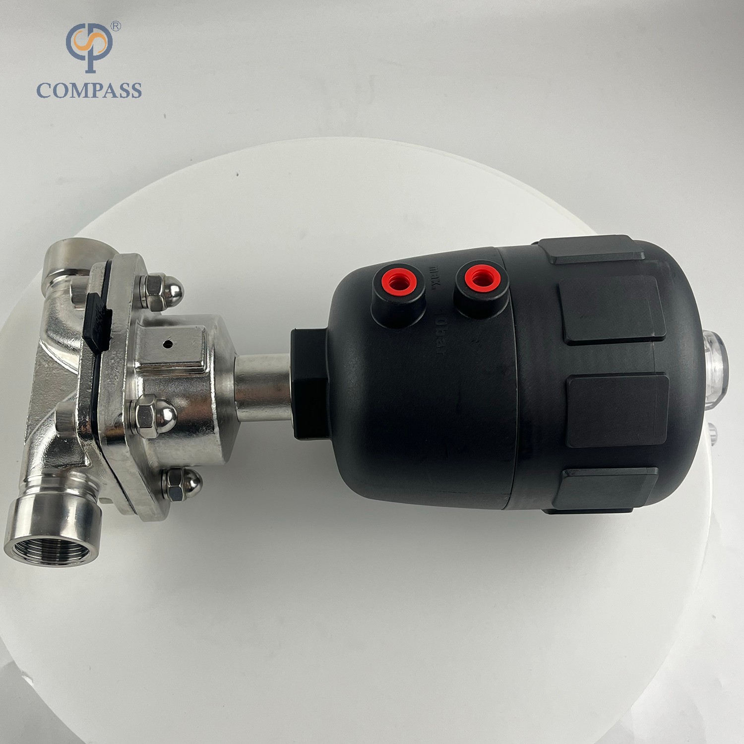 G 1" SS316L G FEMALE-THREAD STRAIGHT DIAPHRAGM VALVE WITH PLASTIC PNEUMATIC HEAD