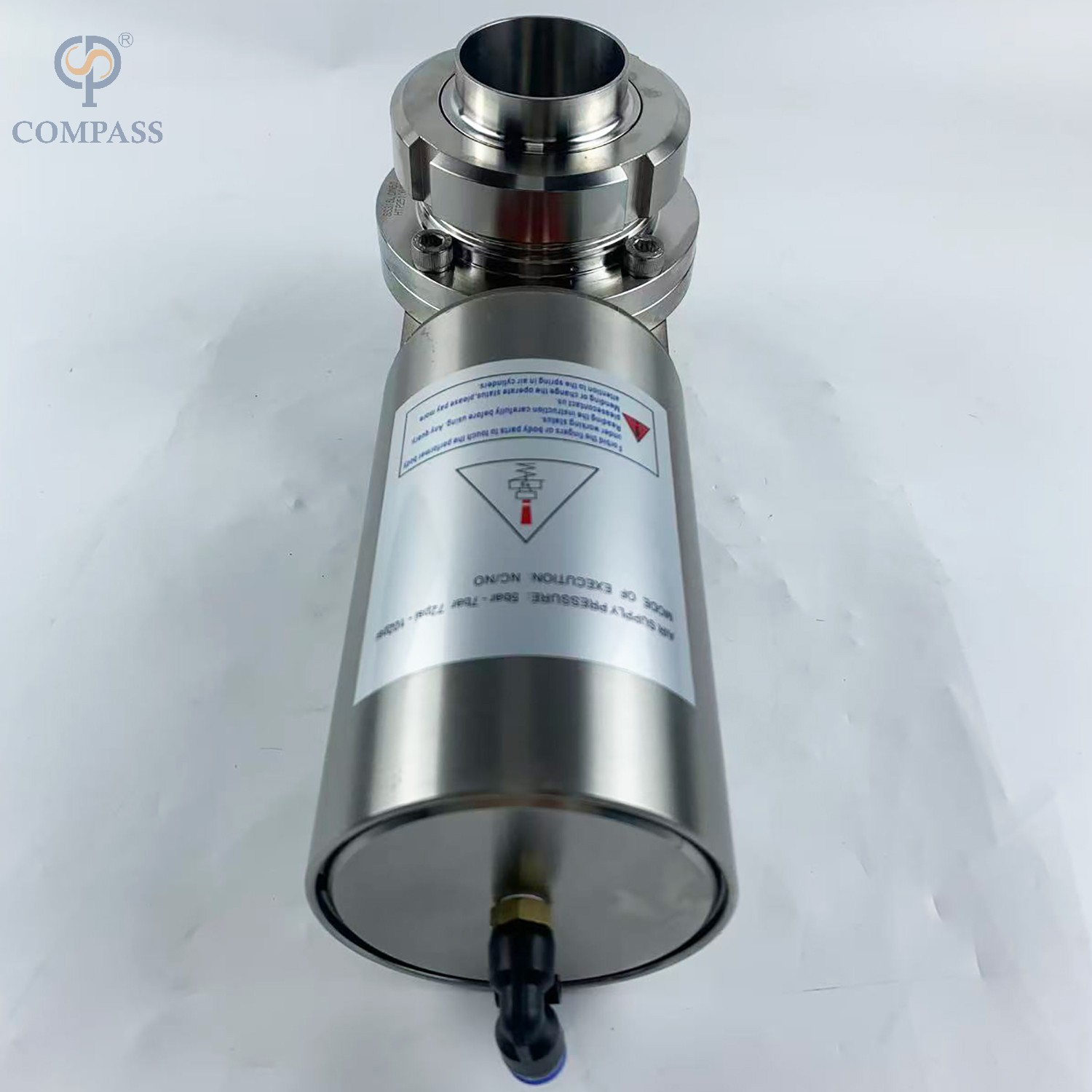 SS316L FOOD GRADE DIN PNEUMATIC UNION BUTTERFLY VALVE