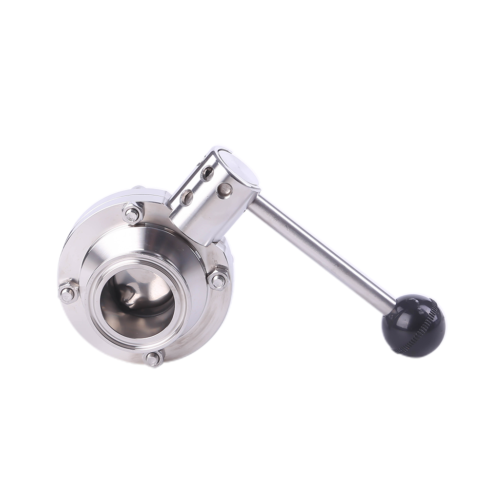 1 1/2inch 38mm Sanitary Hygienic Stainless Steel Food Grade SS316L SMS Manual Tri Clamp Butterfly Valve with Round Pull Handle