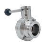 1 1/2inch 38mm Sanitary Hygienic Stainless Steel Food Grade SS316L SMS Manual Tri Clamp Butterfly Valve with Round Pull Handle