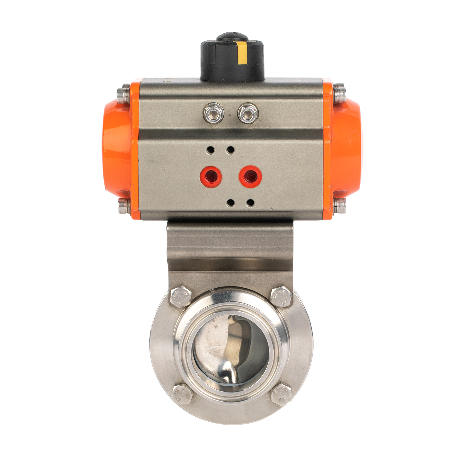 12Inch 304.8MM Sanitary Hygienic Stainless Steel Food Grade SS304 Pneumatic Tri Clamp Butterfly Valve with Pneumatic Actuator 