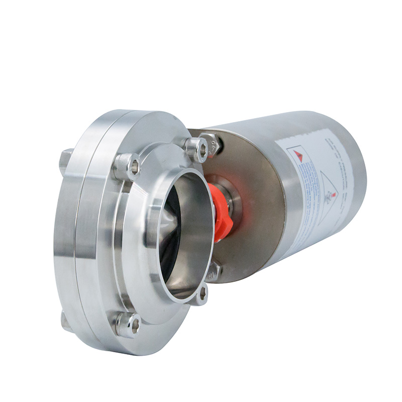 Sanitary Hygienic Stainless Steel SS304 SS316L Butt Weld Air Spring Single Acting Pneumatc Butterfly Valve 
