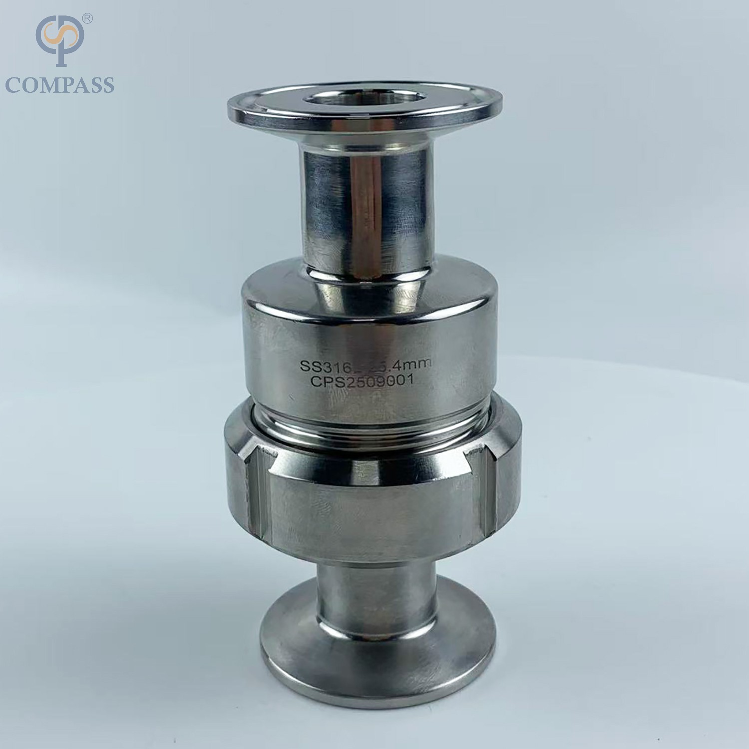 25.4MM STAINLESS STEEL SS316L FOOD GRADE STERILE SANITARY GRADE SMS FERRULE SINGLE-UNION END CHECK VALVES