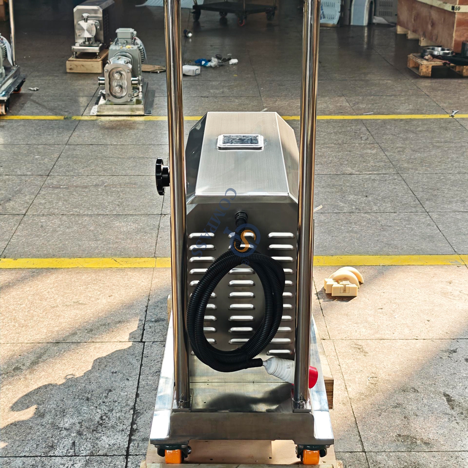 330RPM 2.2KW SS316L Union End Sine Pump with Mobile Cart and Control Cabinet