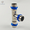 DN15 Sanitary Stainless Steel SS304 Equal Tee Press Fitting
