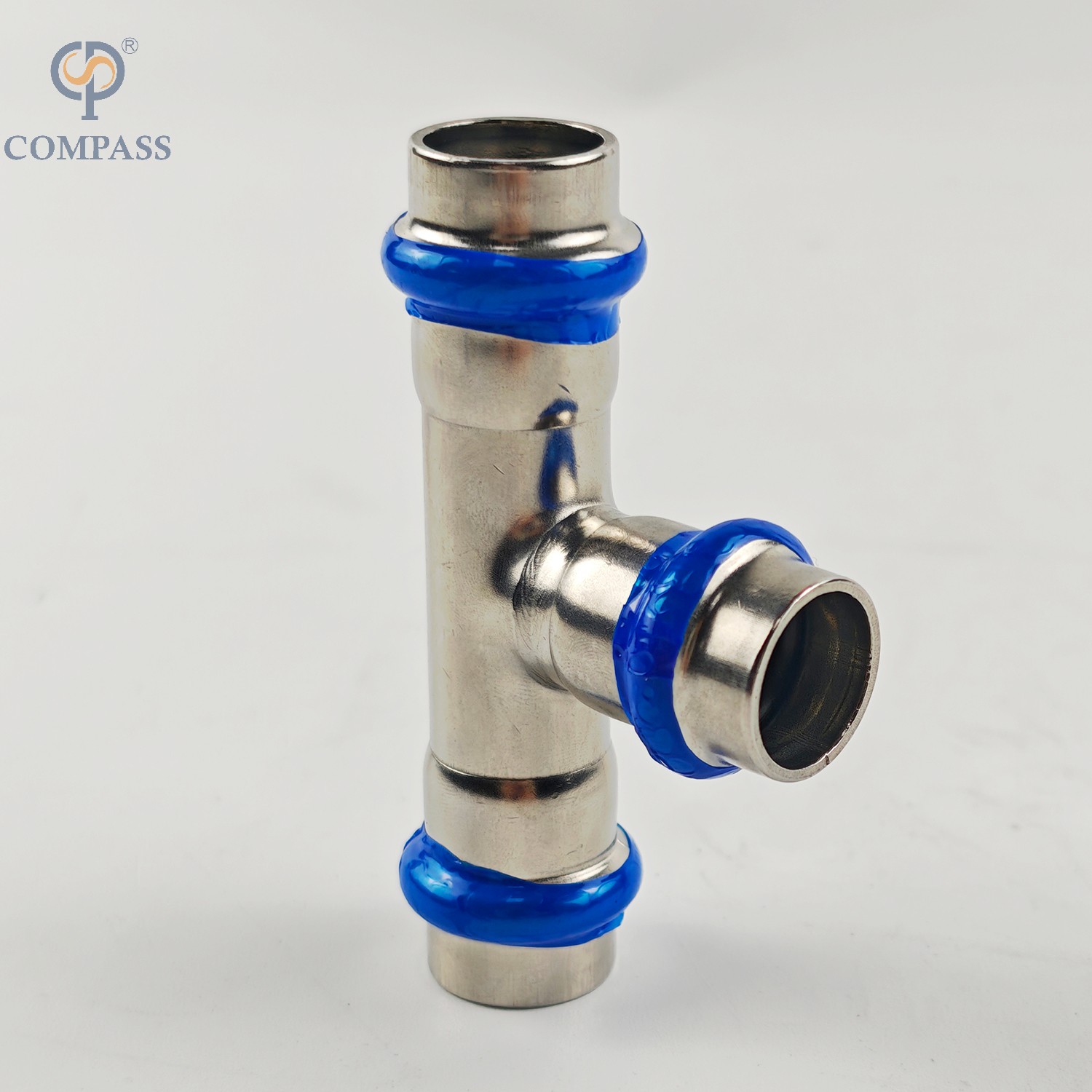 DN15 Sanitary Stainless Steel SS304 Equal Tee Press Fitting